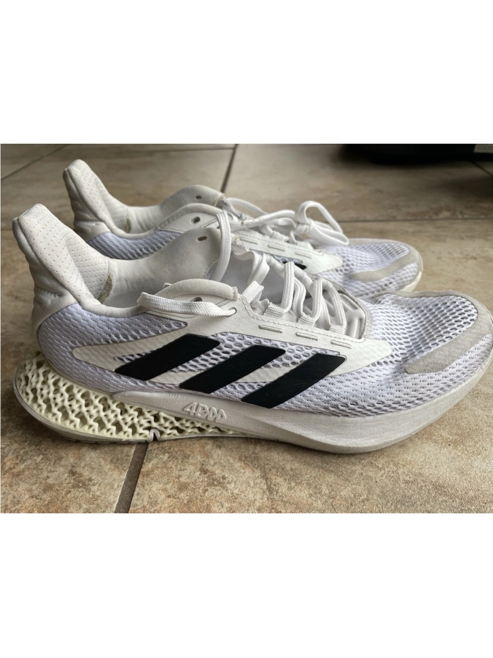 adidas White Athletic Sneakers with Black Three-Stripes